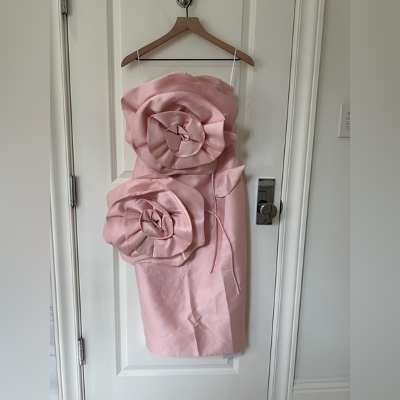 BNWT |  Haley Pink Floral Strapless Midi Evening Dress - Picture 2 of 11